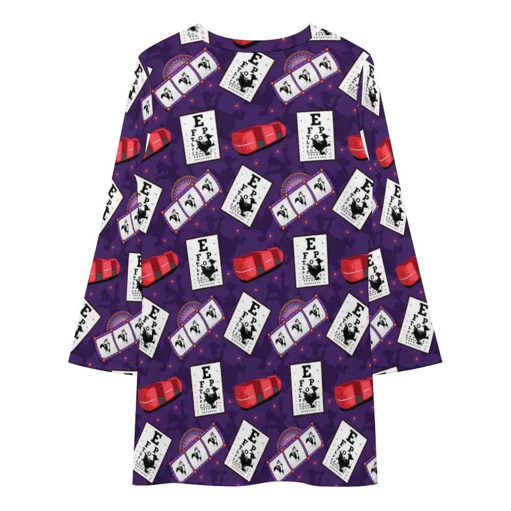 Disney Epcot Figment Imagination Long Sleeve Patchwork T-shirt Dress