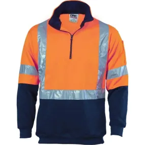 Dnc Workwear Hi-vis 1/2 Zip Fleecy With ‘x’ Back & Additional Tape On Tail - 3930