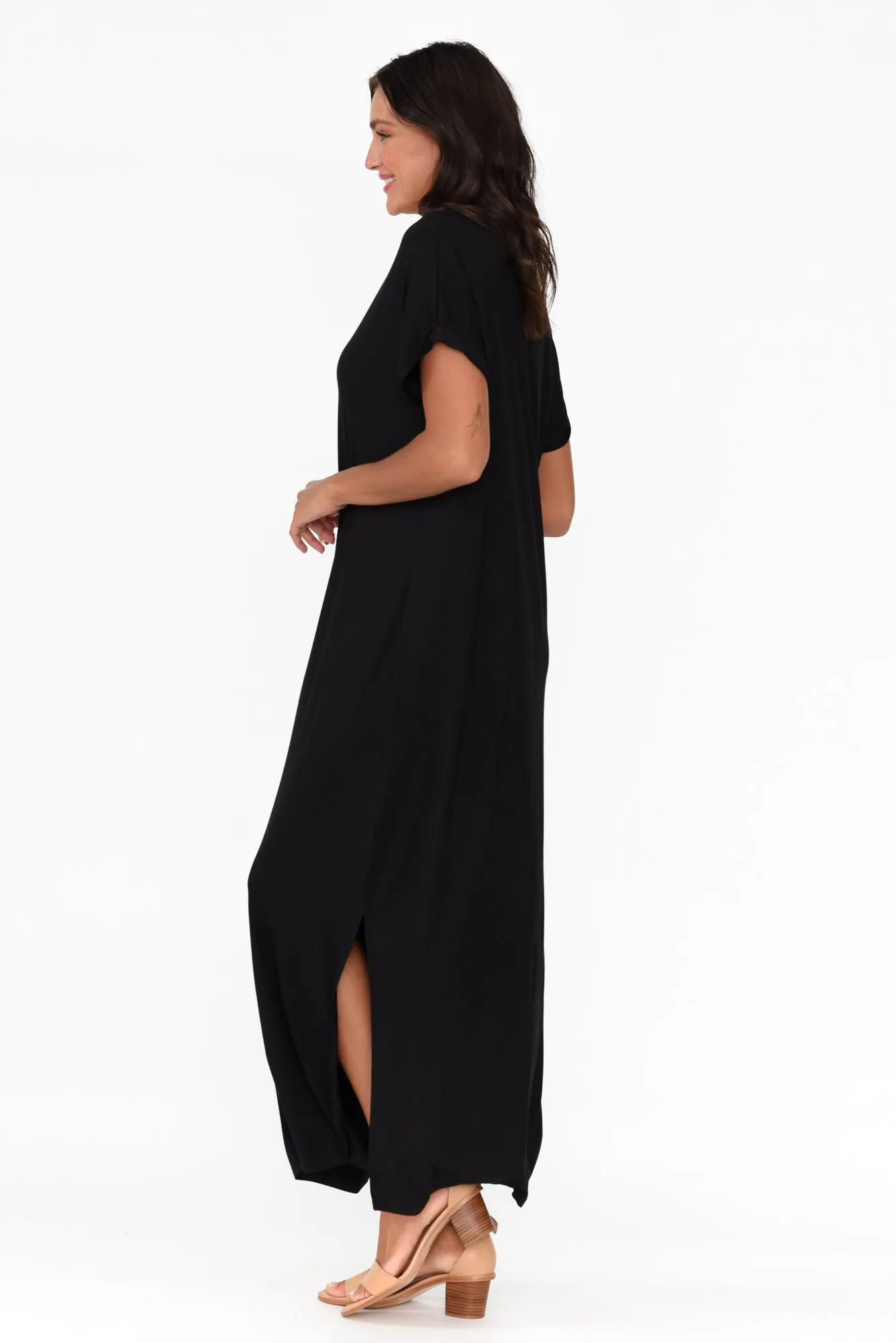 Elsie Black Bamboo Dress