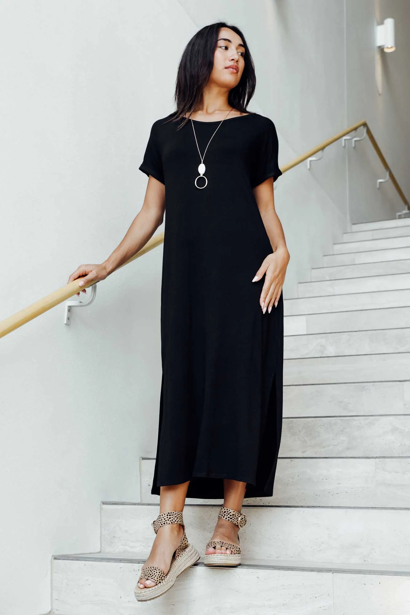 Elsie Black Bamboo Dress