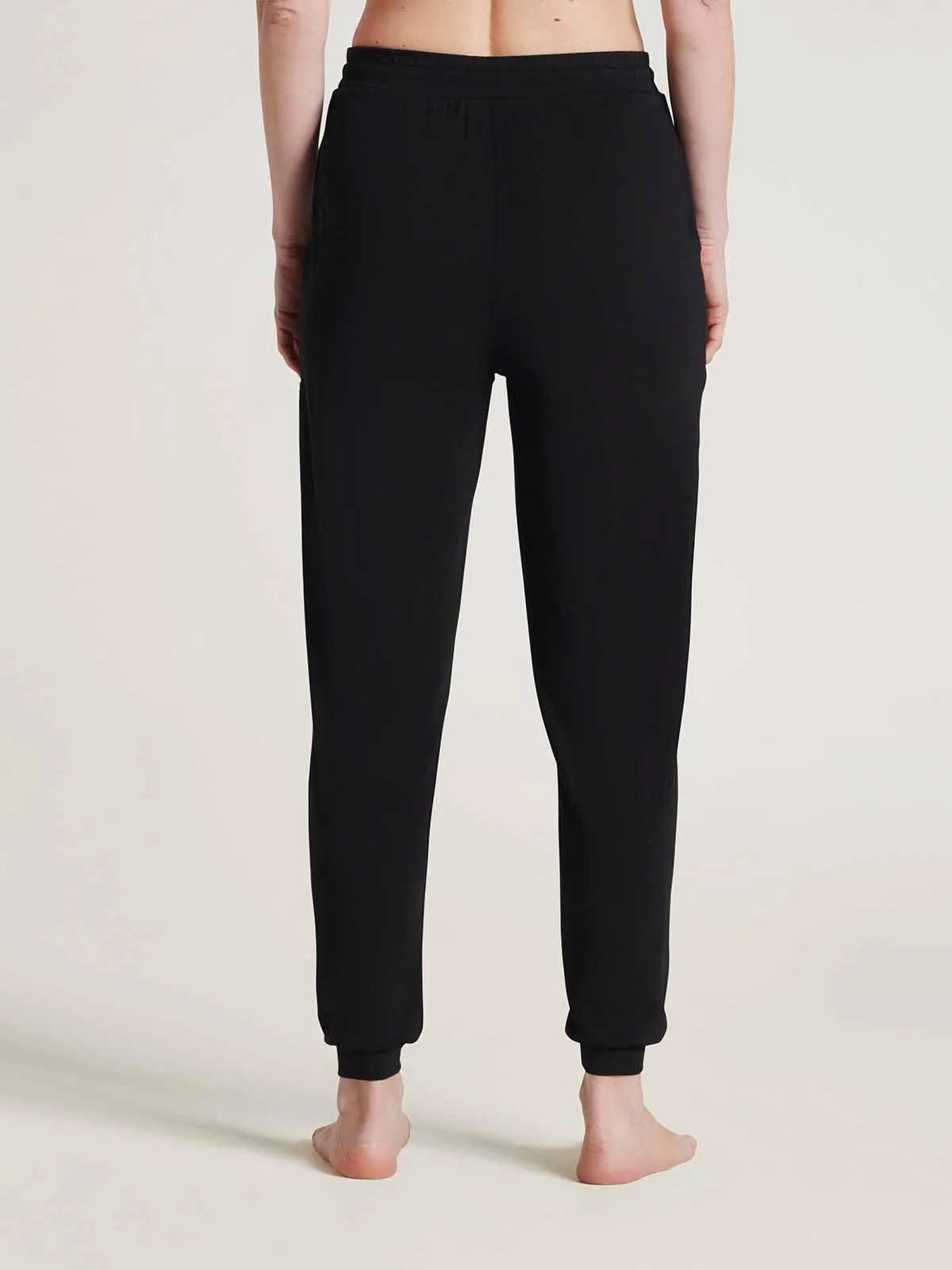 Emerson Tie Waist Bamboo Jersey Joggers - Black