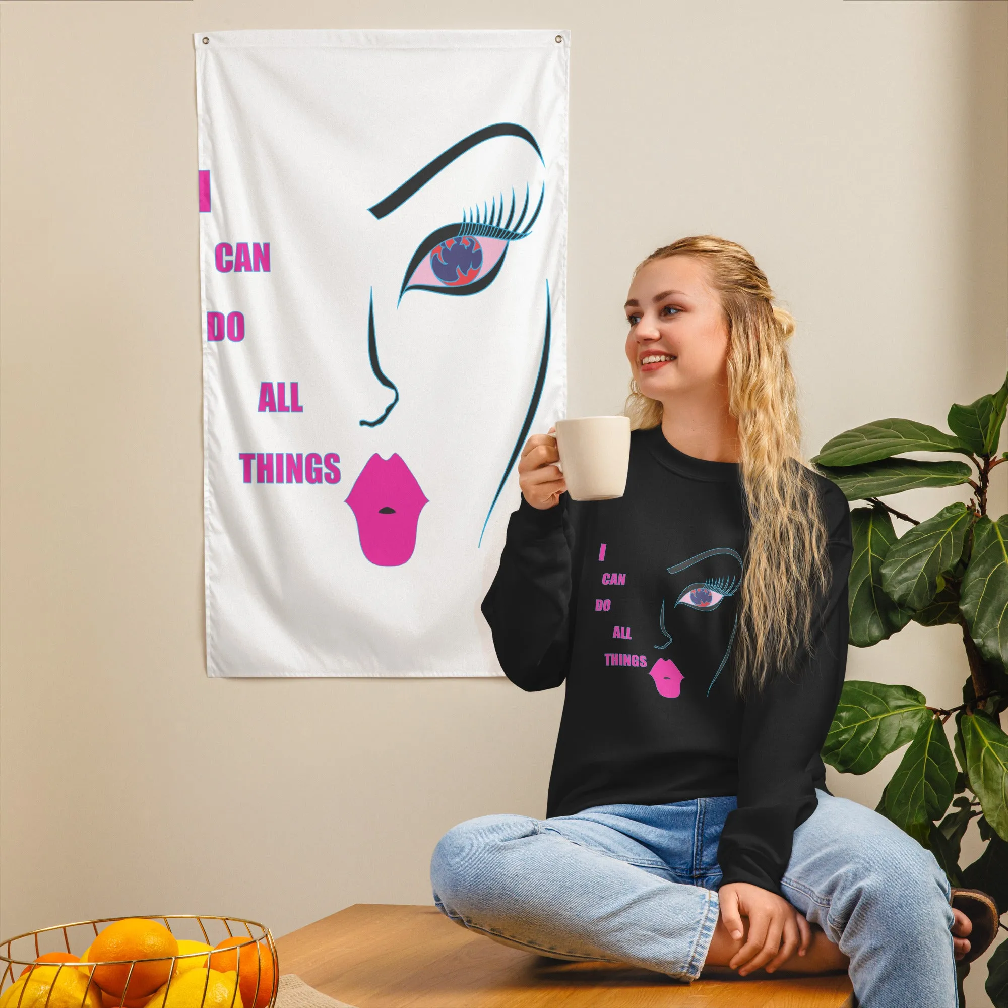 Empower Your Style with I Can Do All Things Graphic Art Sweatshirt | Apparelhue