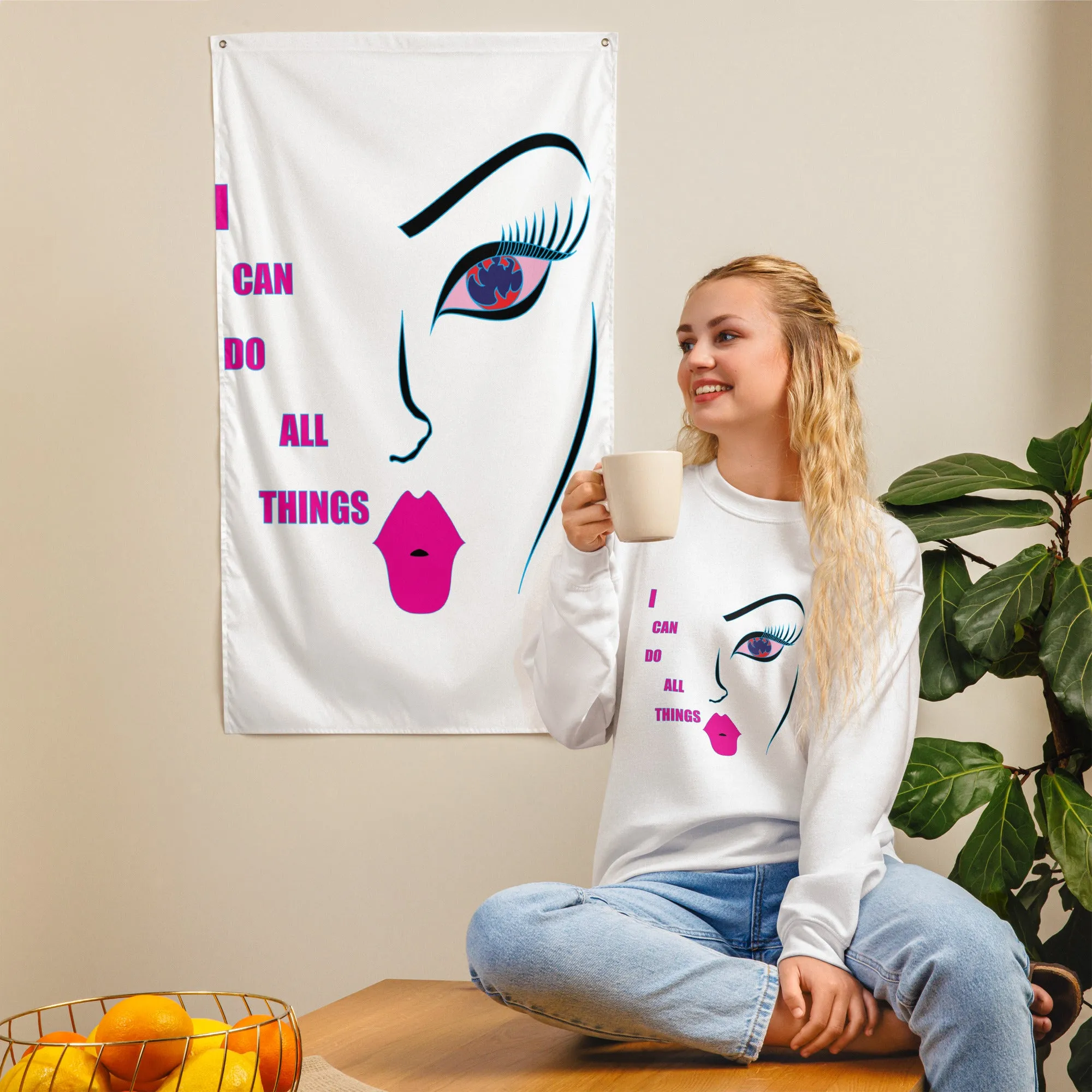 Empower Your Style with I Can Do All Things Graphic Art Sweatshirt | Apparelhue