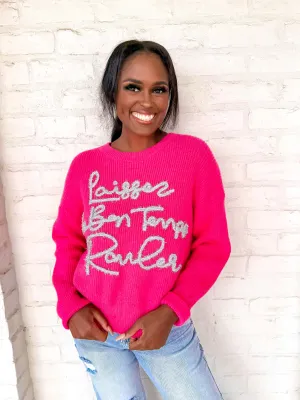 Exclusive Pink & Silver Laissez Les Bon Temps Rouler Sweater