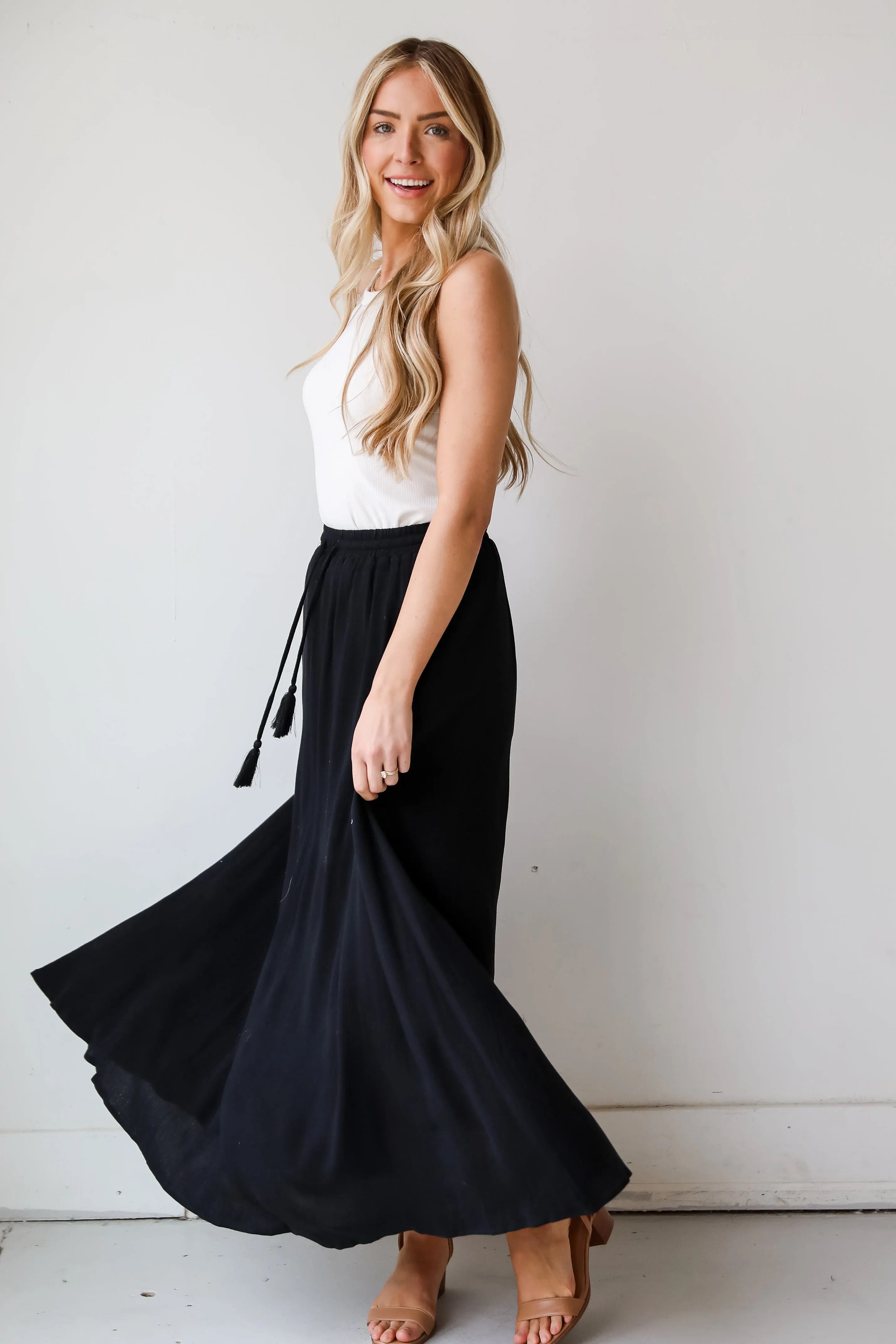 FINAL SALE - On My Mind Black Maxi Skirt - DU DEAL