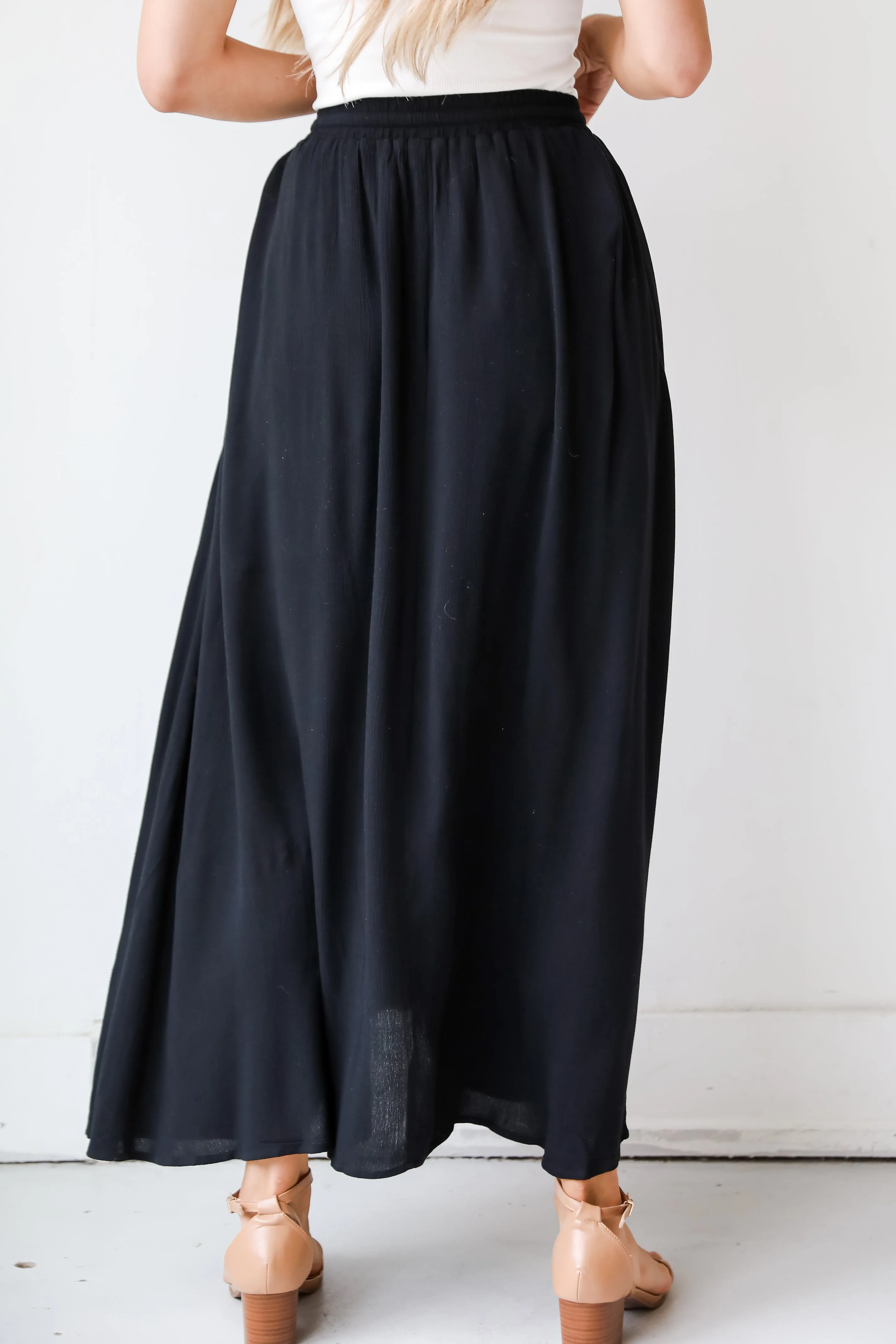 FINAL SALE - On My Mind Black Maxi Skirt - DU DEAL