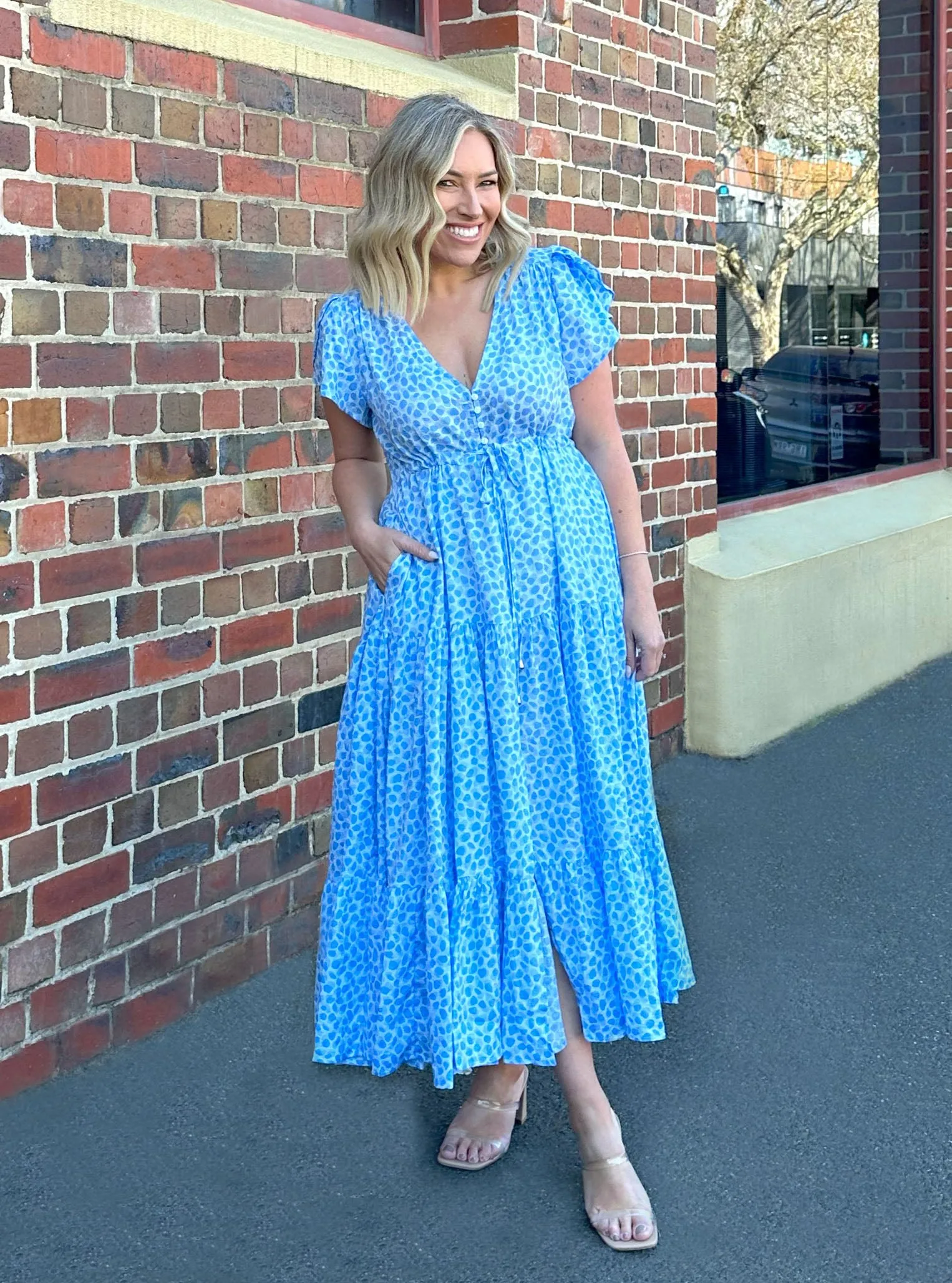 Florence Dress - Blue Print