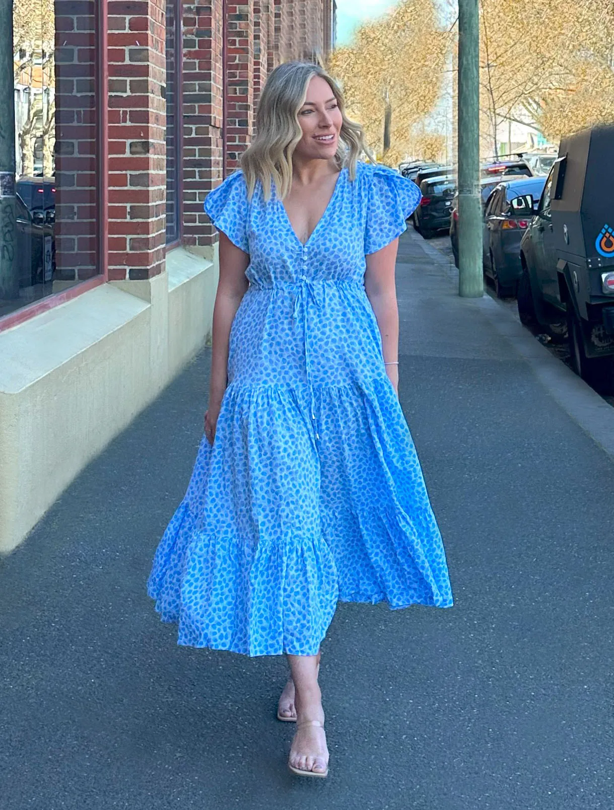 Florence Dress - Blue Print