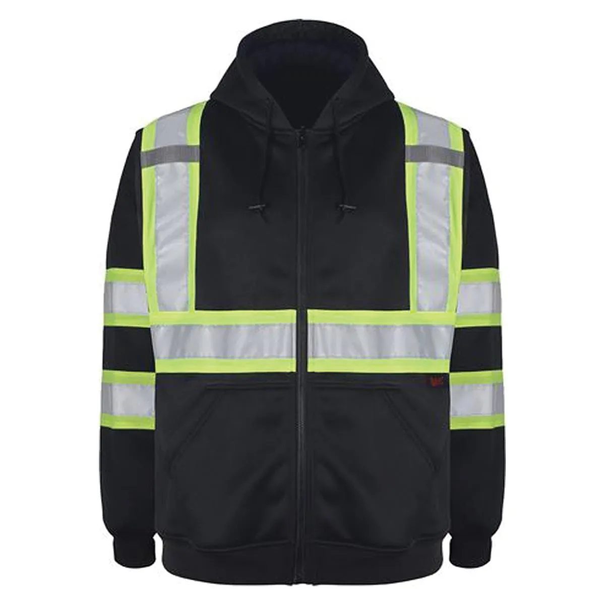 GSS Safety Non-ANSI Black Zip-Front High Visibility Sweatshirt