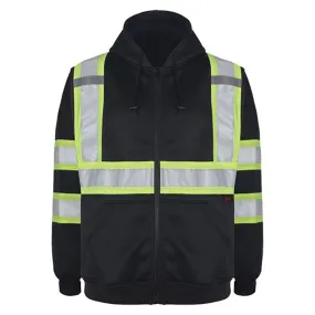 GSS Safety Non-ANSI Black Zip-Front High Visibility Sweatshirt