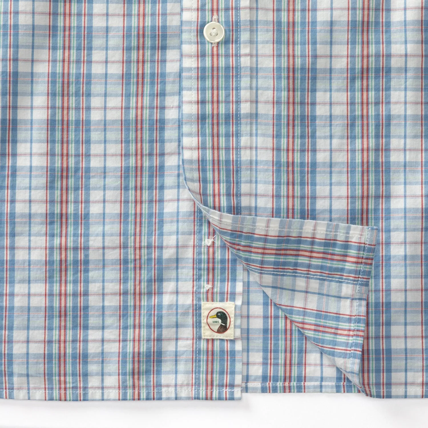 Hayford Plaid Cotton Poplin Sport Shirt