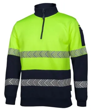 Hi Vis 1/2 Zip Segmented Tape, Mid-weight Fleece