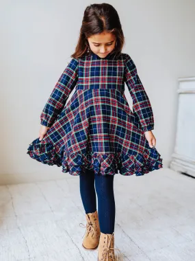 Holiday Dress - Navy Midnight Plaid