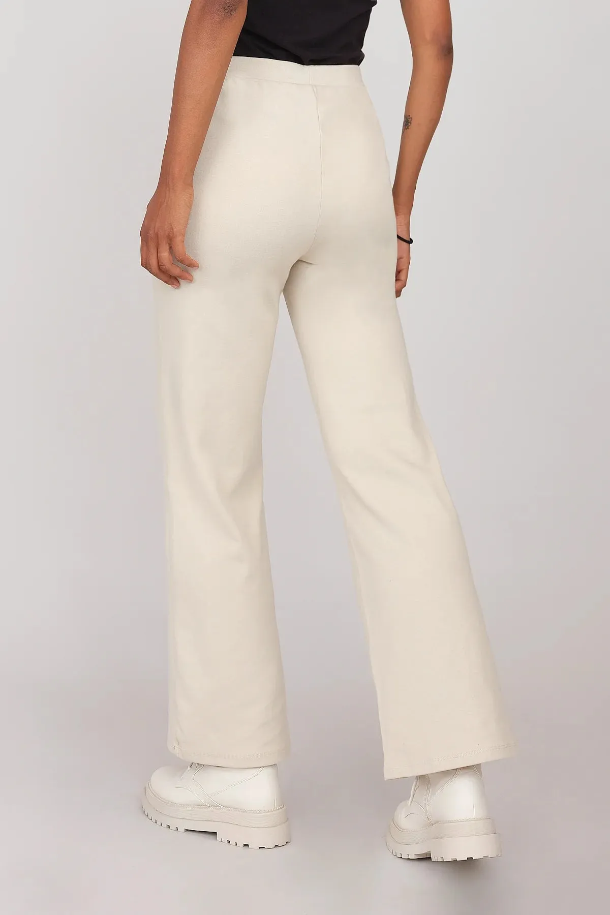 Interlock Palazzo Pants Ecru