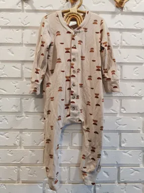 Jax & Lennon Terry Button Romper in Half Moons (12-18)