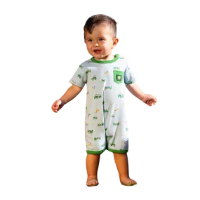 John Deere Kid's Infant Tractor Blue Green Romper