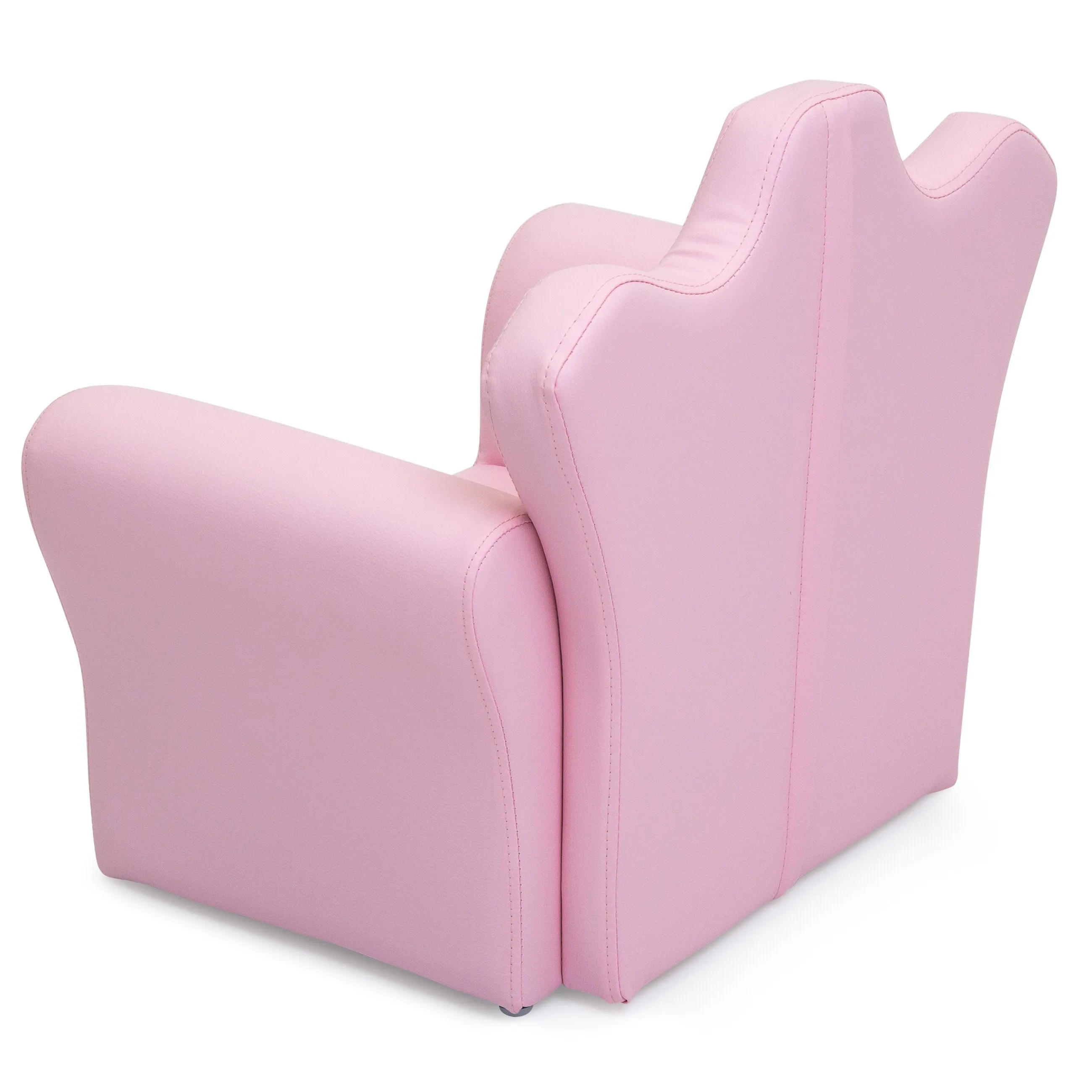 Kids Upholstered Tufted Bejeweled Mini Chair Seat w/ Ottoman