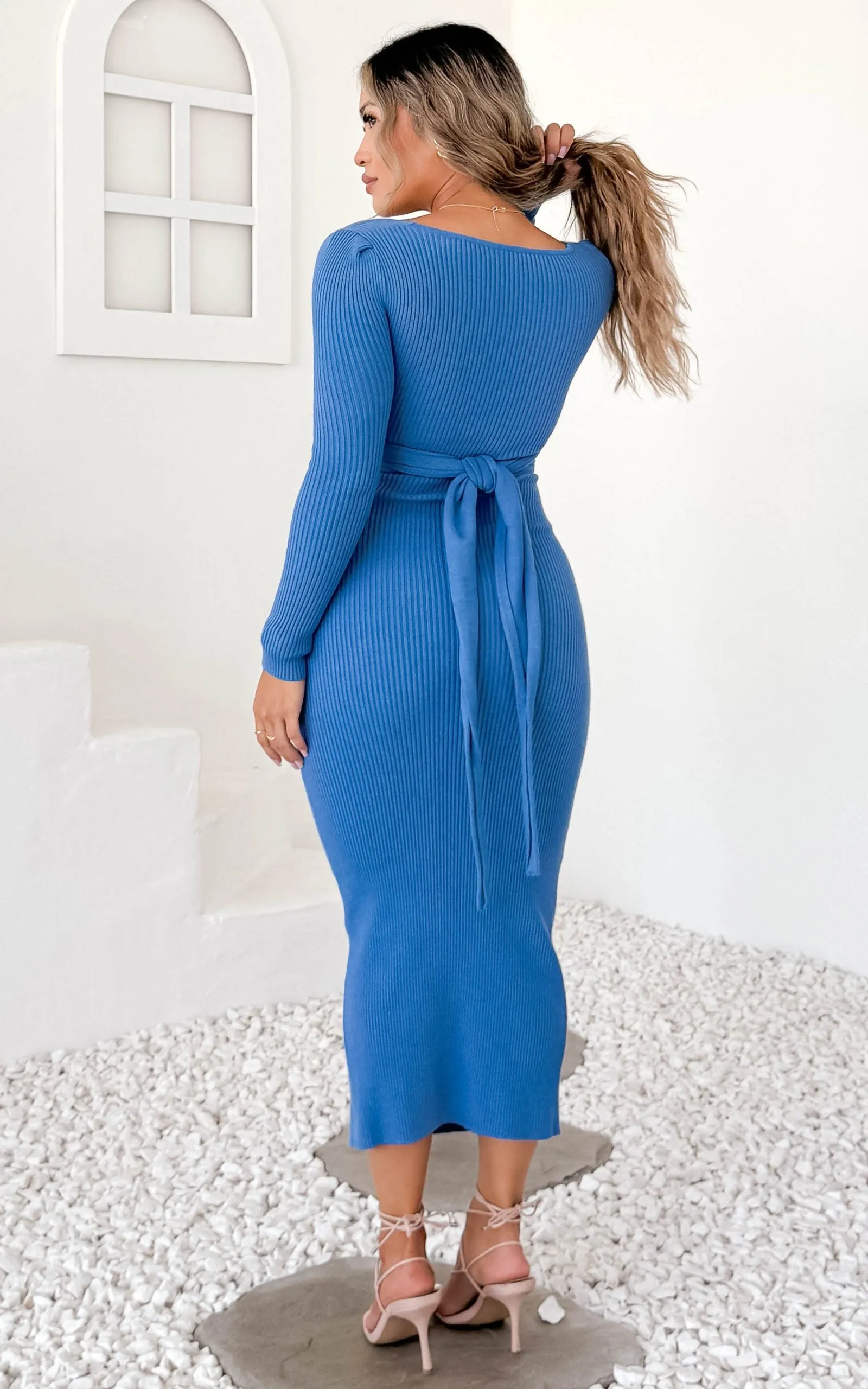 Kinsley Knit Maxi Dress - Blue