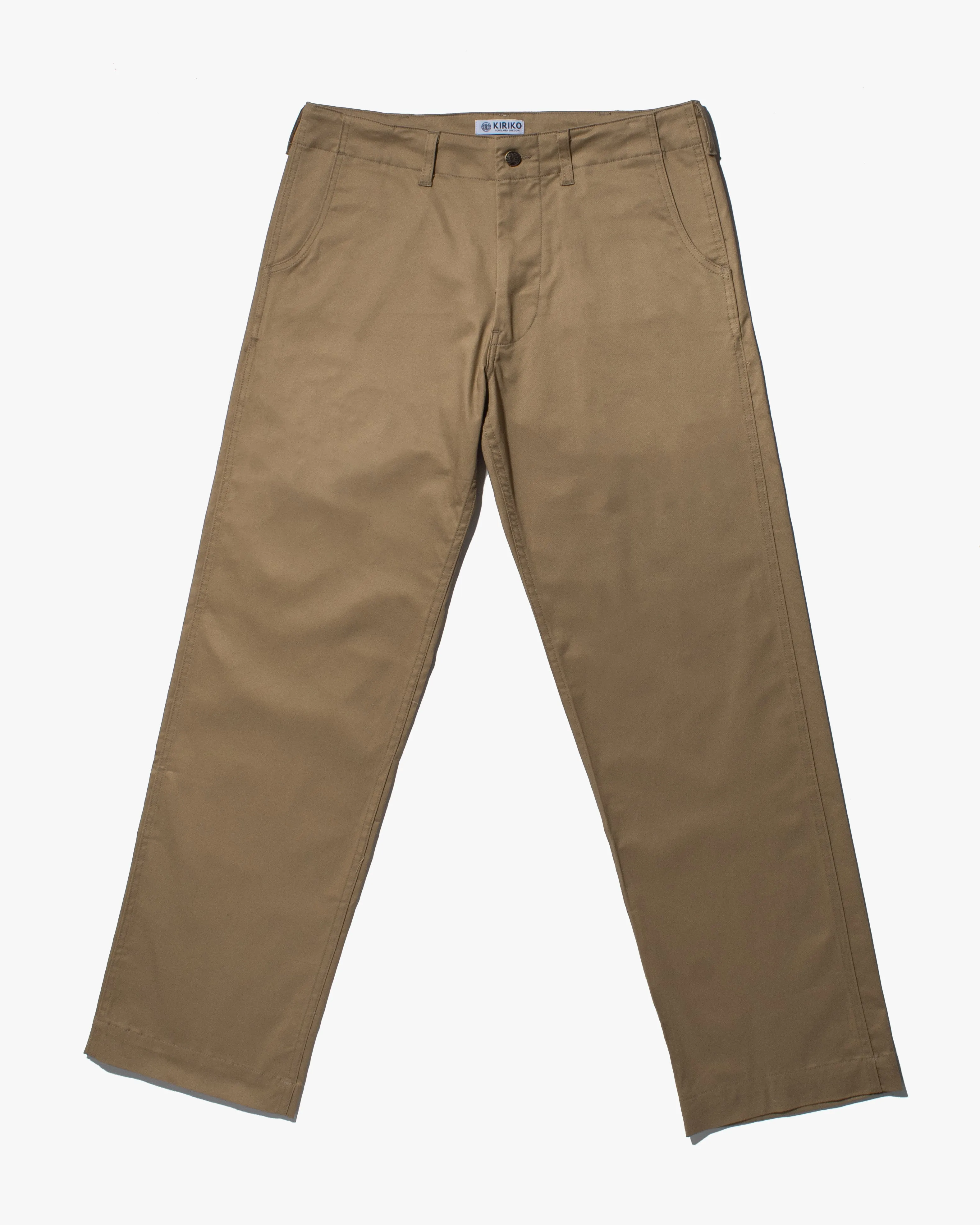 Kiriko Original Officer Trousers, 7.5 oz. Stretch Twill Chino - Khaki