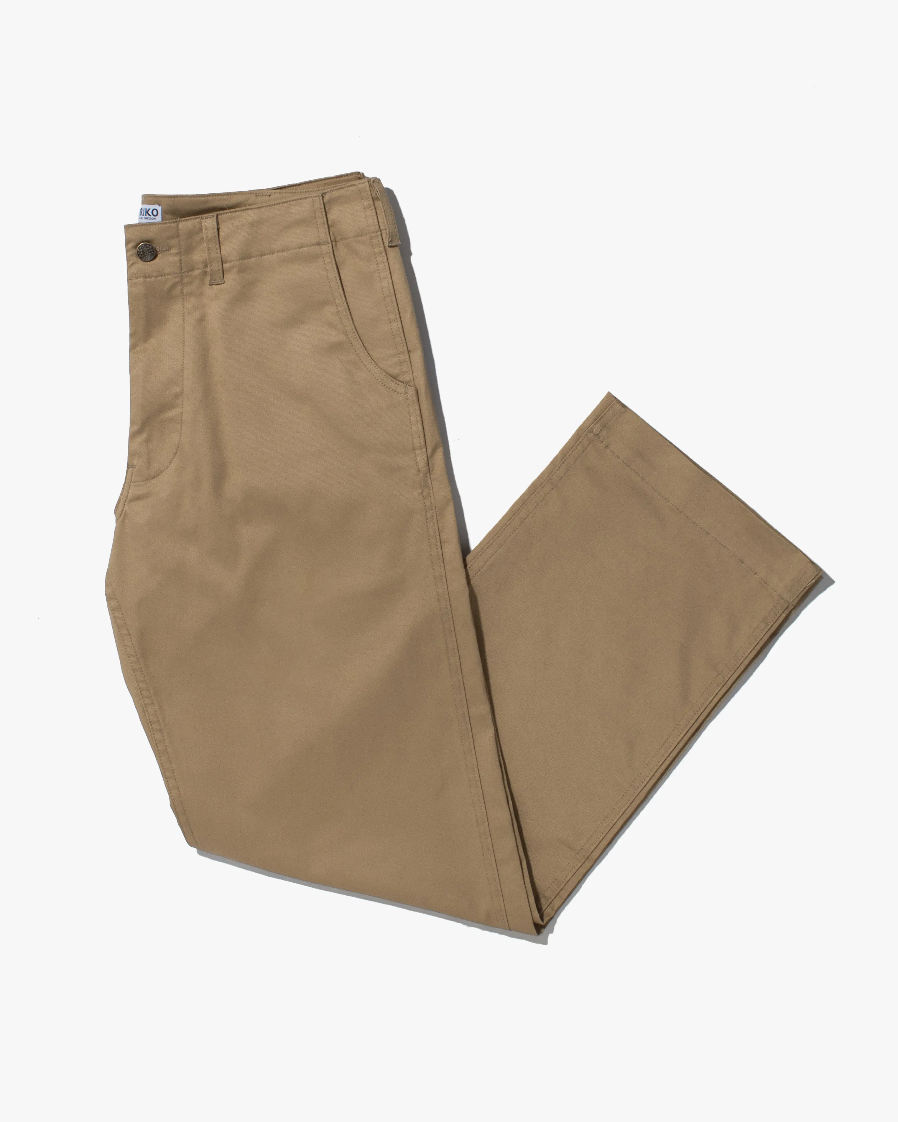 Kiriko Original Officer Trousers, 7.5 oz. Stretch Twill Chino - Khaki