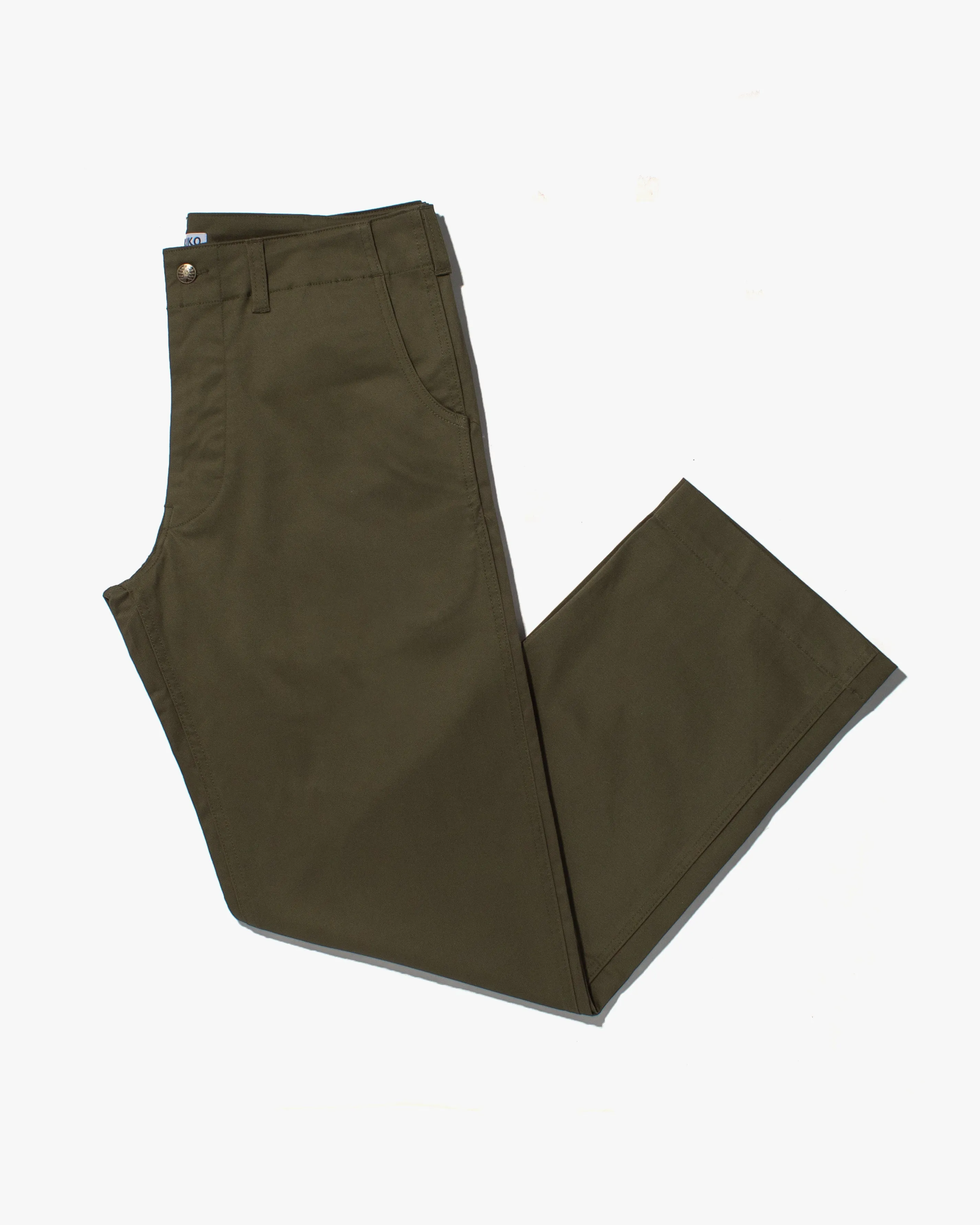 Kiriko Original Officer Trousers, 7.5 oz. Stretch Twill Chino - Olive