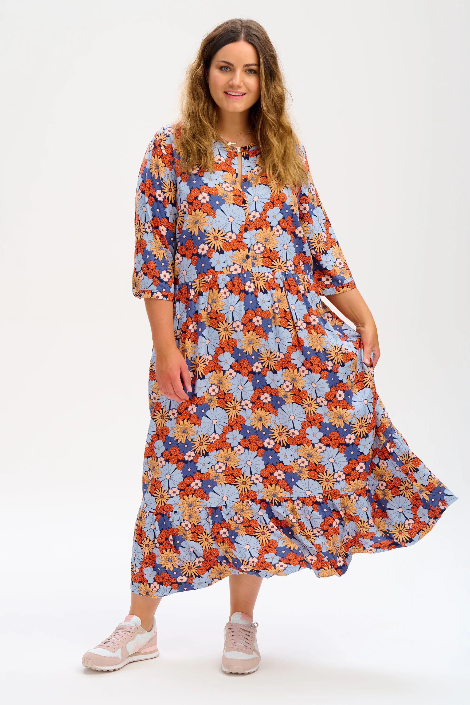 Lauren Maxi Smock Dress - Multi, Retro Floral