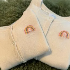 Le Fasheri Cashmere Hand Embroidered Rainbow Sweater