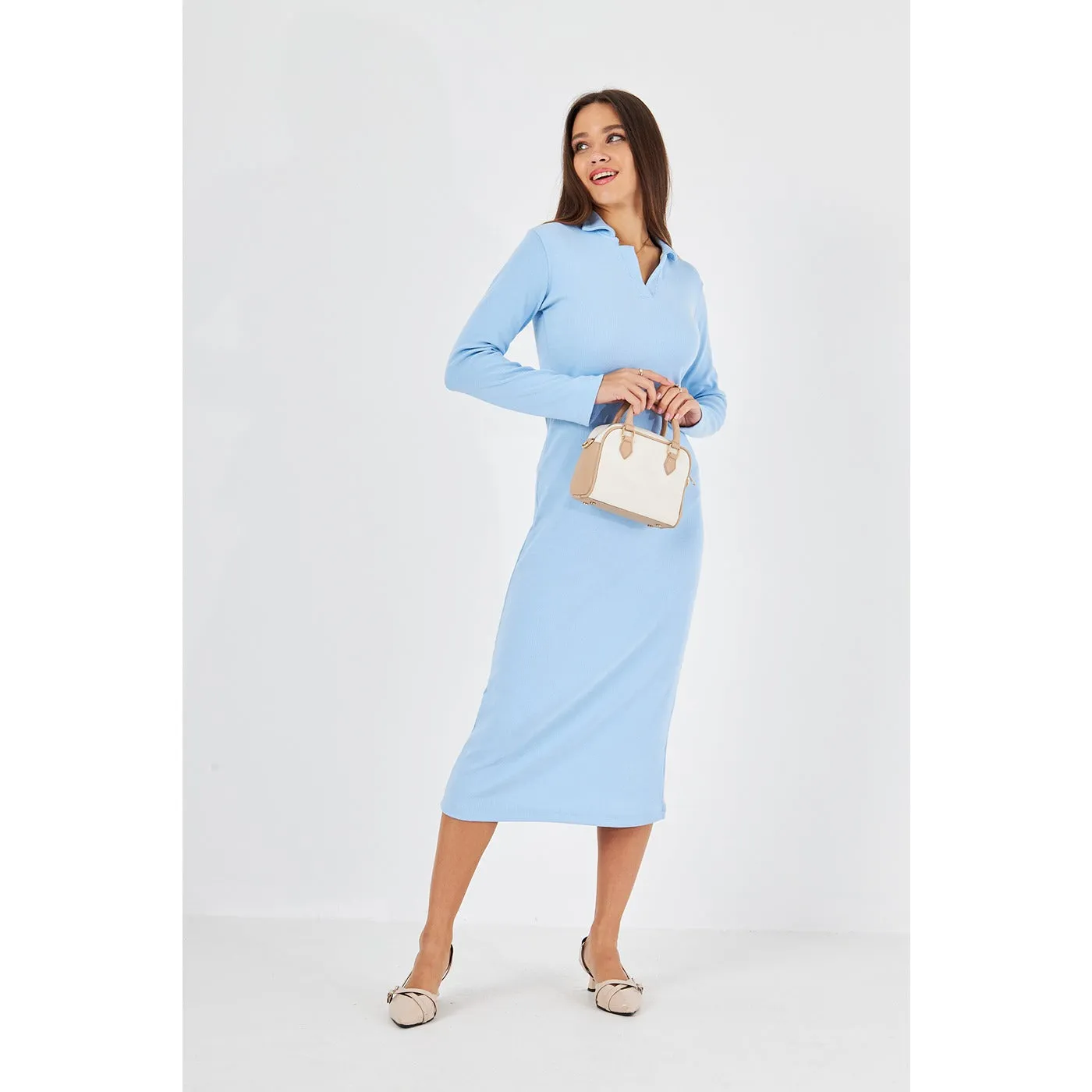 Light Blue Polo Bodycon Dress