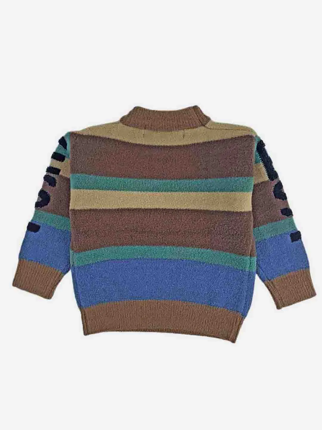 Little Surprise Box Brown No 1 Hero themed Knitted Warmer Cardigan Sweater for Kids