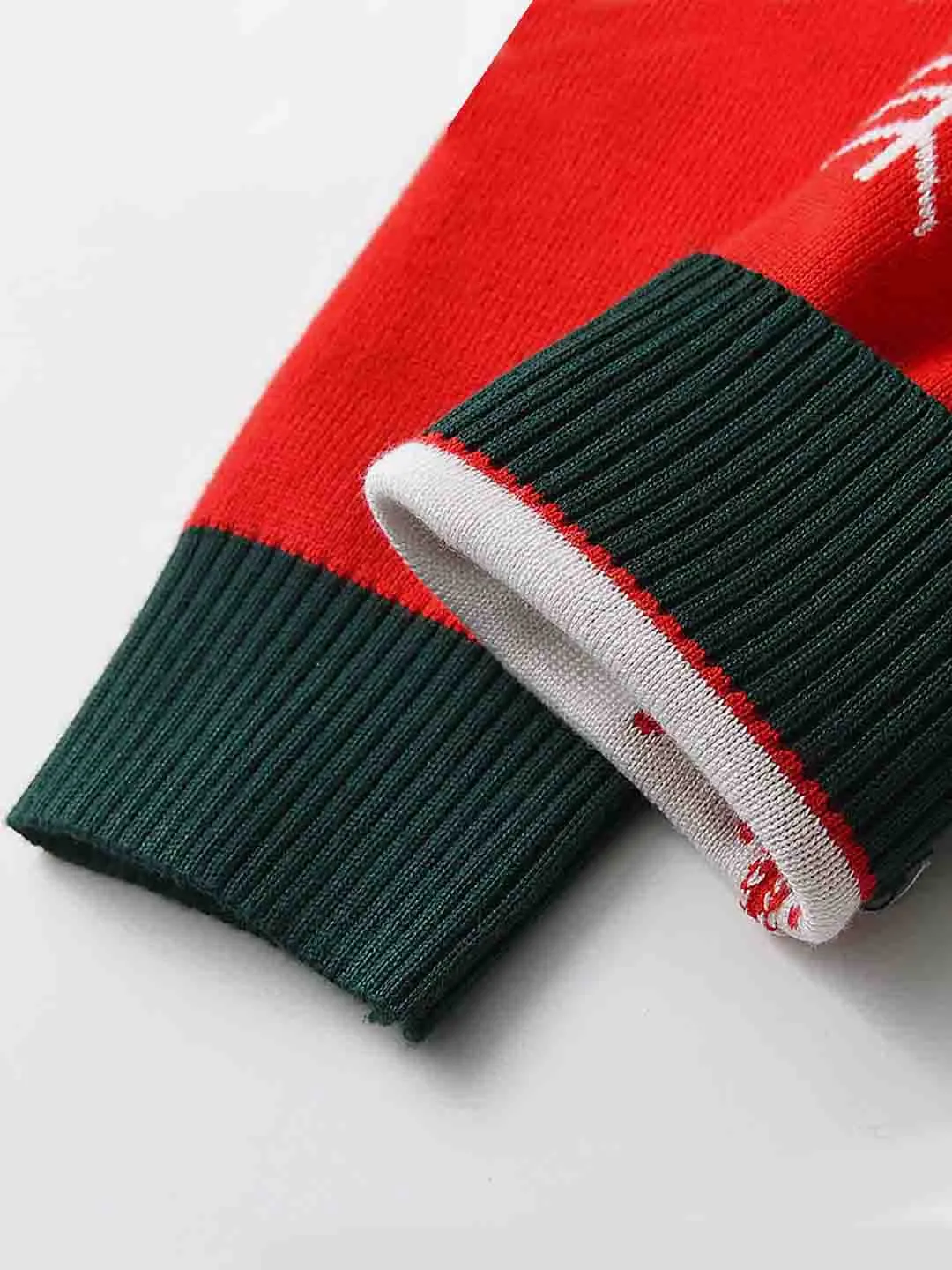 Little Surprise Box Red Round neck Snow deer Knitted warmer, cardigan Christmas Sweater for Kids