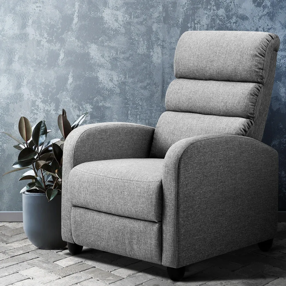 Lounge Recliner Armchair Chair Chairs Office Sofa Fabric Cover Grey