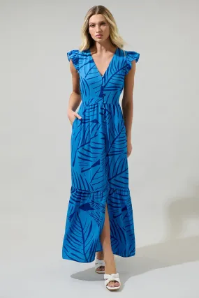 Maia Tropics Flutter Maxi Dress