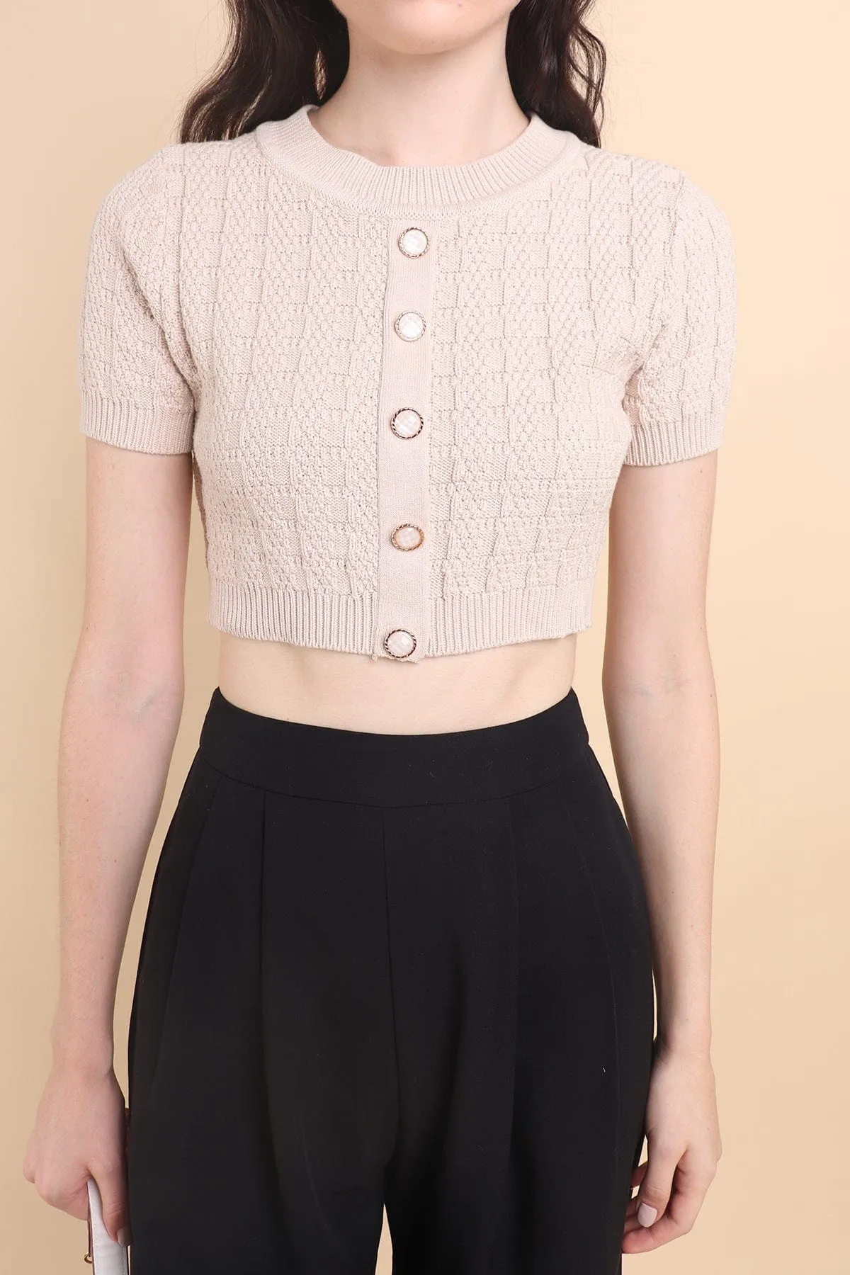 MEA KNIT TOP IN CREAM ECRU