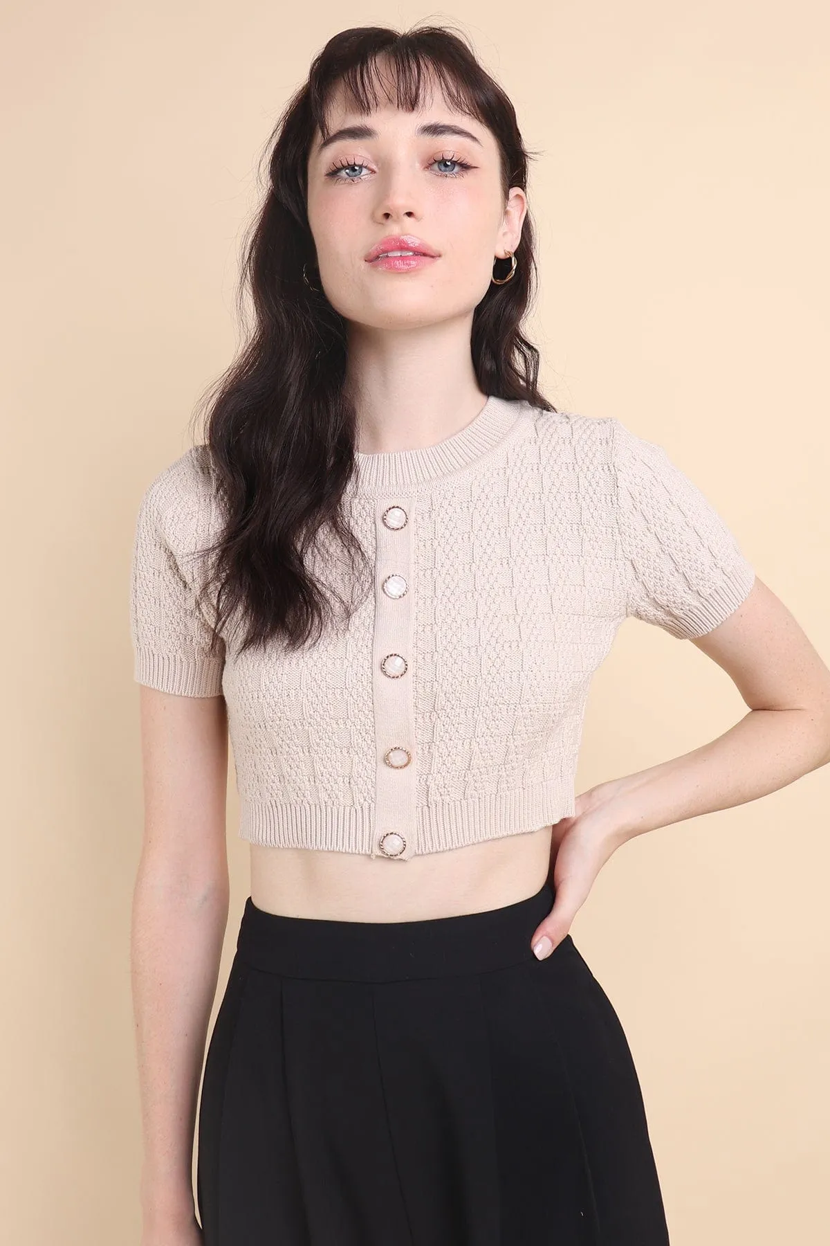 MEA KNIT TOP IN CREAM ECRU