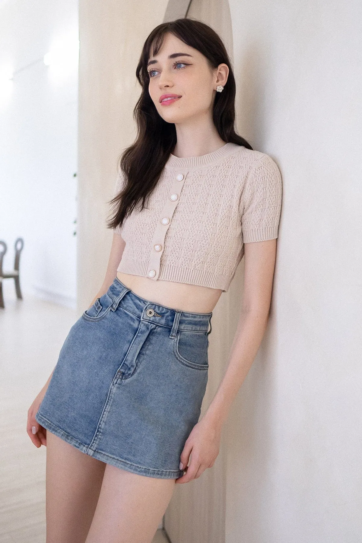 MEA KNIT TOP IN CREAM ECRU