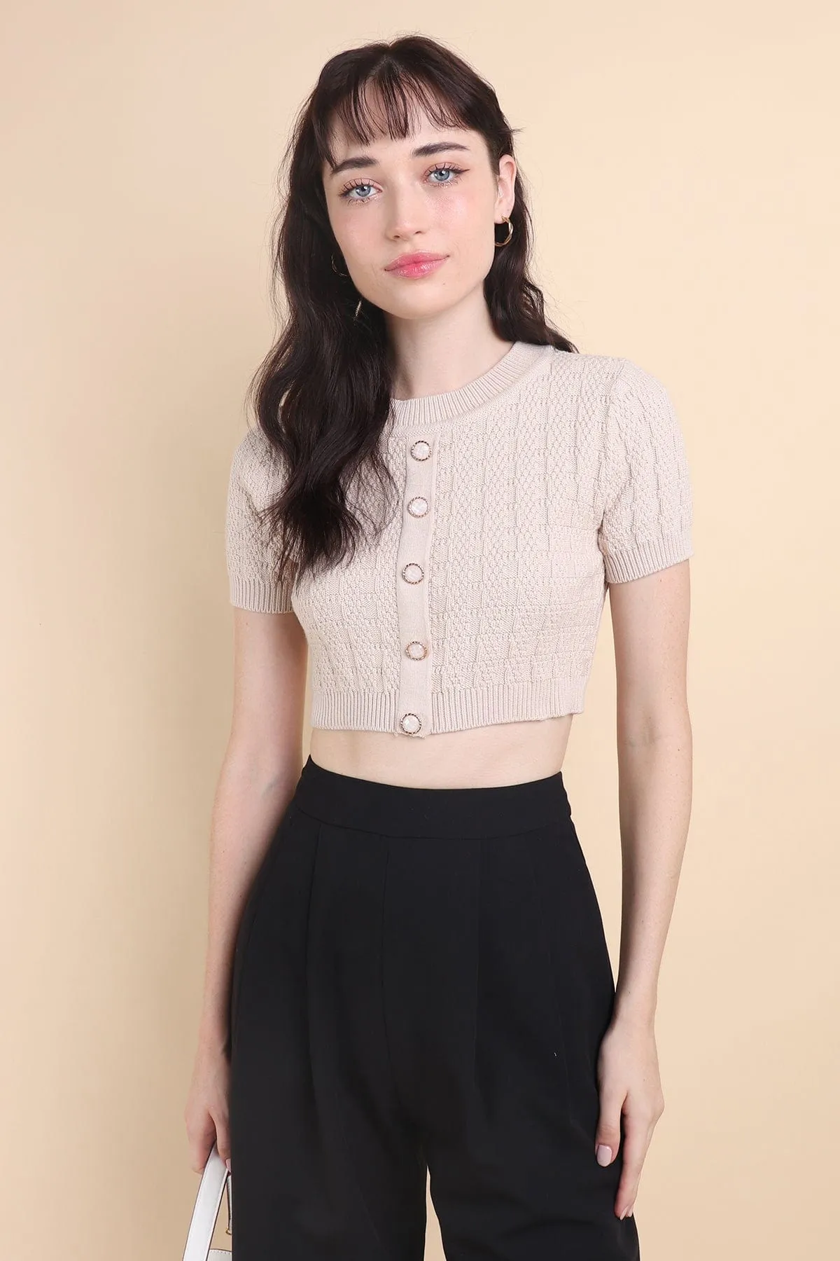 MEA KNIT TOP IN CREAM ECRU