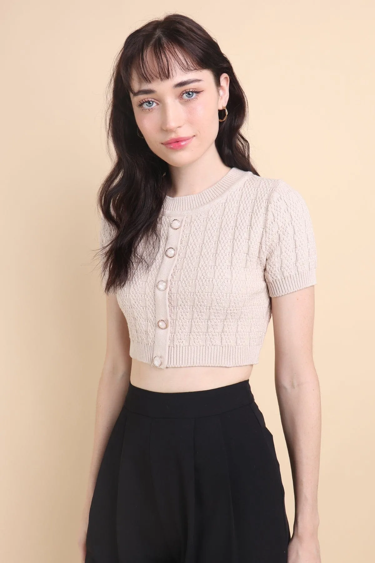 MEA KNIT TOP IN CREAM ECRU