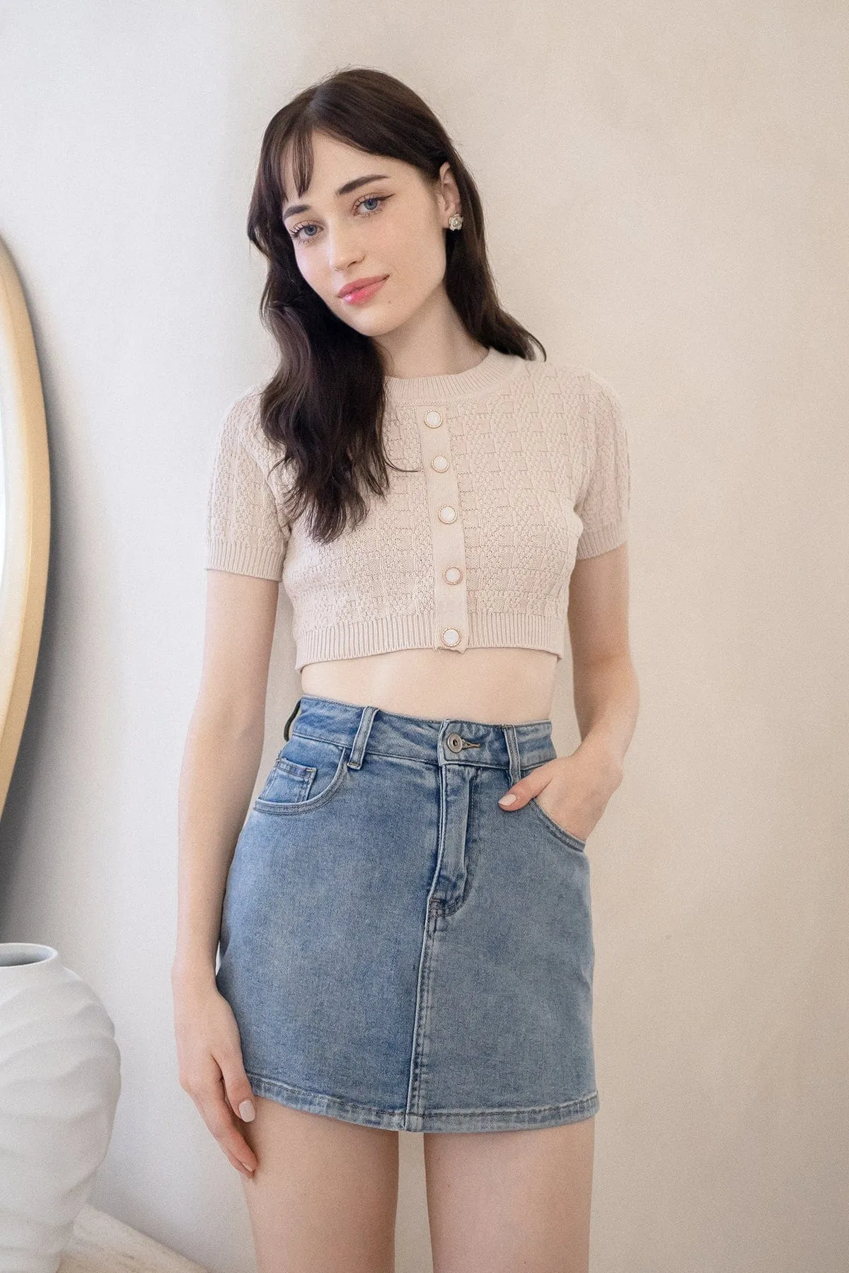 MEA KNIT TOP IN CREAM ECRU