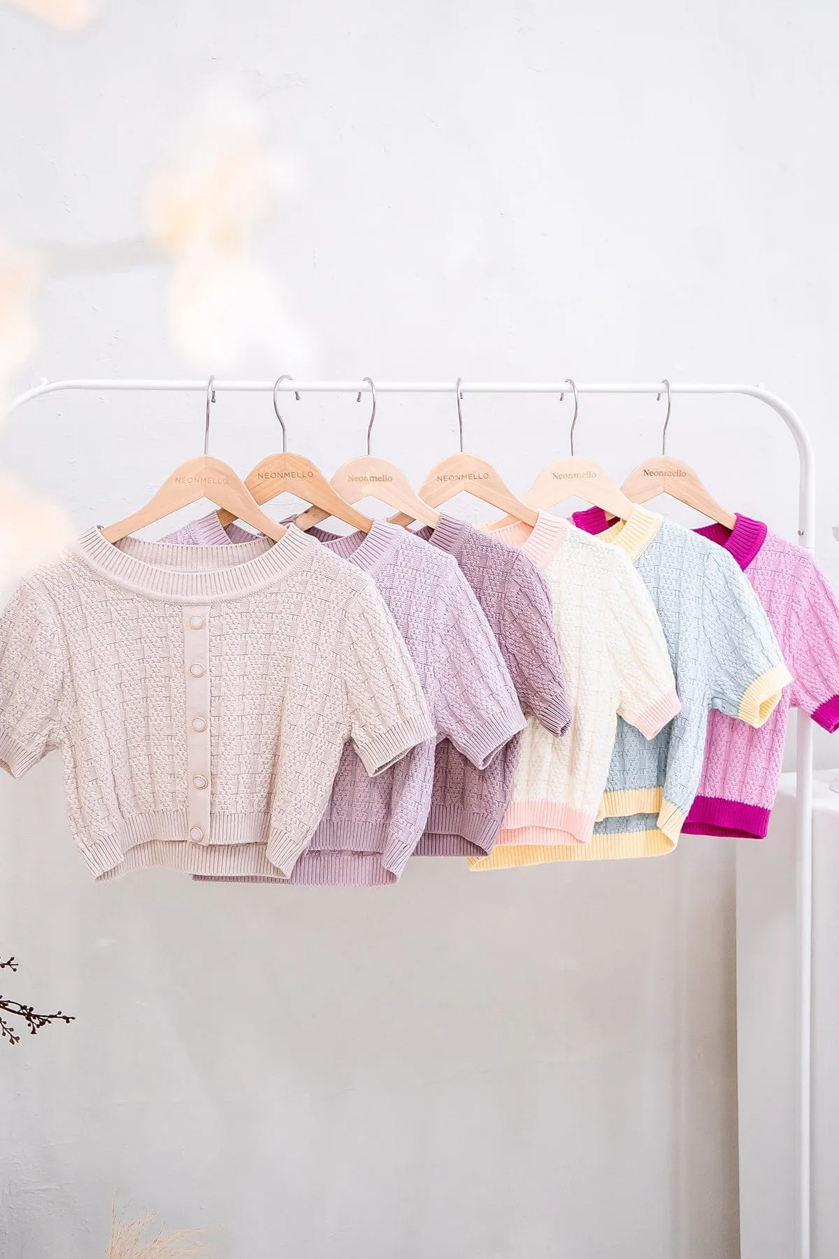 MEA KNIT TOP IN CREAM/PINK