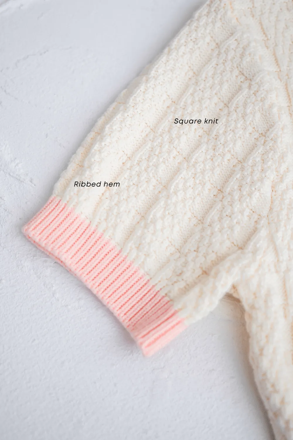 MEA KNIT TOP IN CREAM/PINK