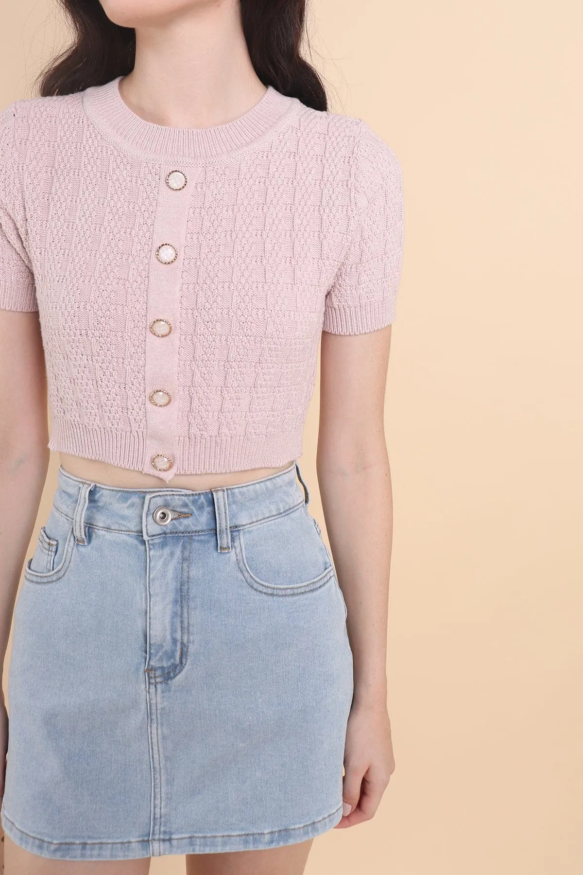 MEA KNIT TOP IN LILAC PINK