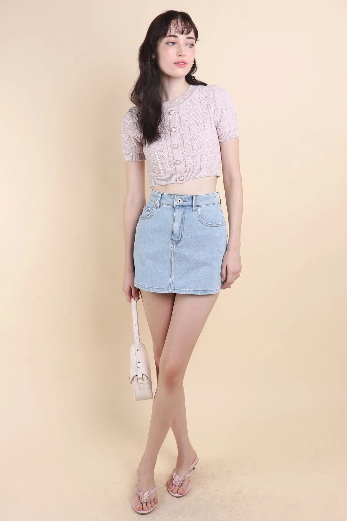 MEA KNIT TOP IN LILAC PINK