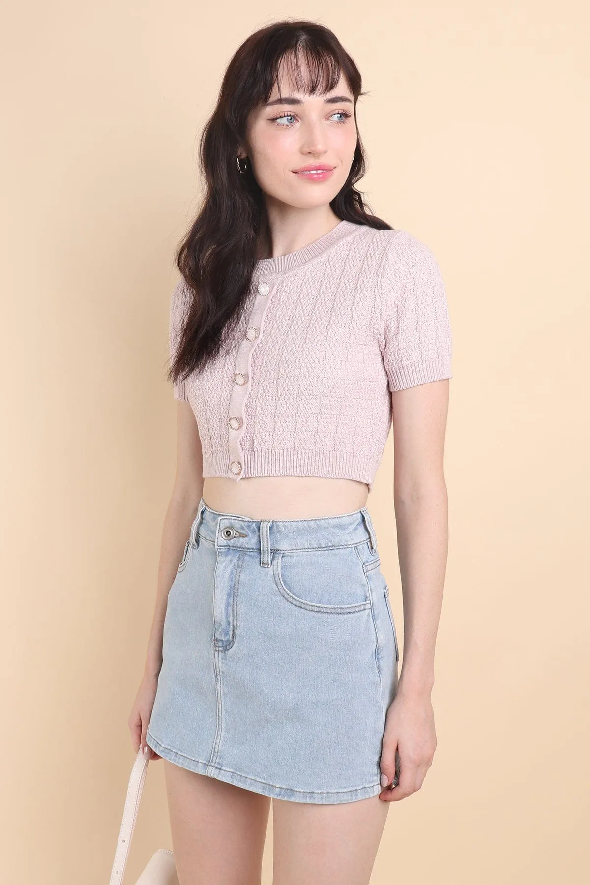 MEA KNIT TOP IN LILAC PINK