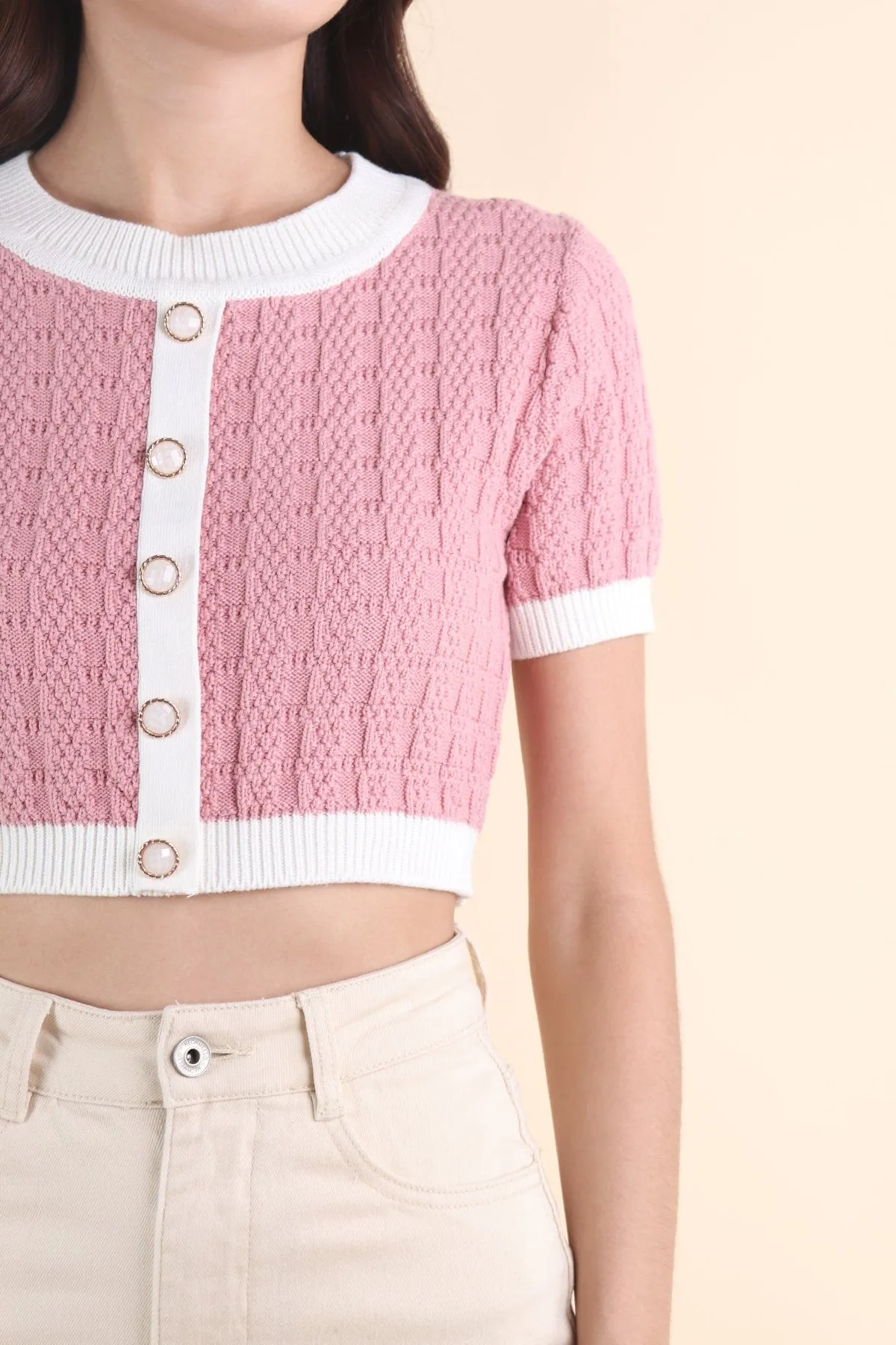 MEA KNIT TOP IN ROSE PINK