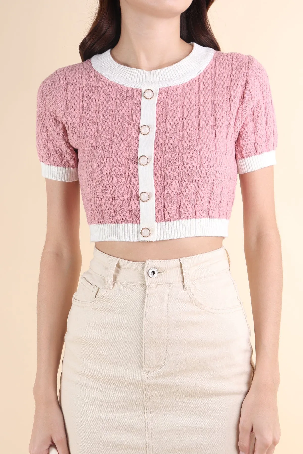 MEA KNIT TOP IN ROSE PINK