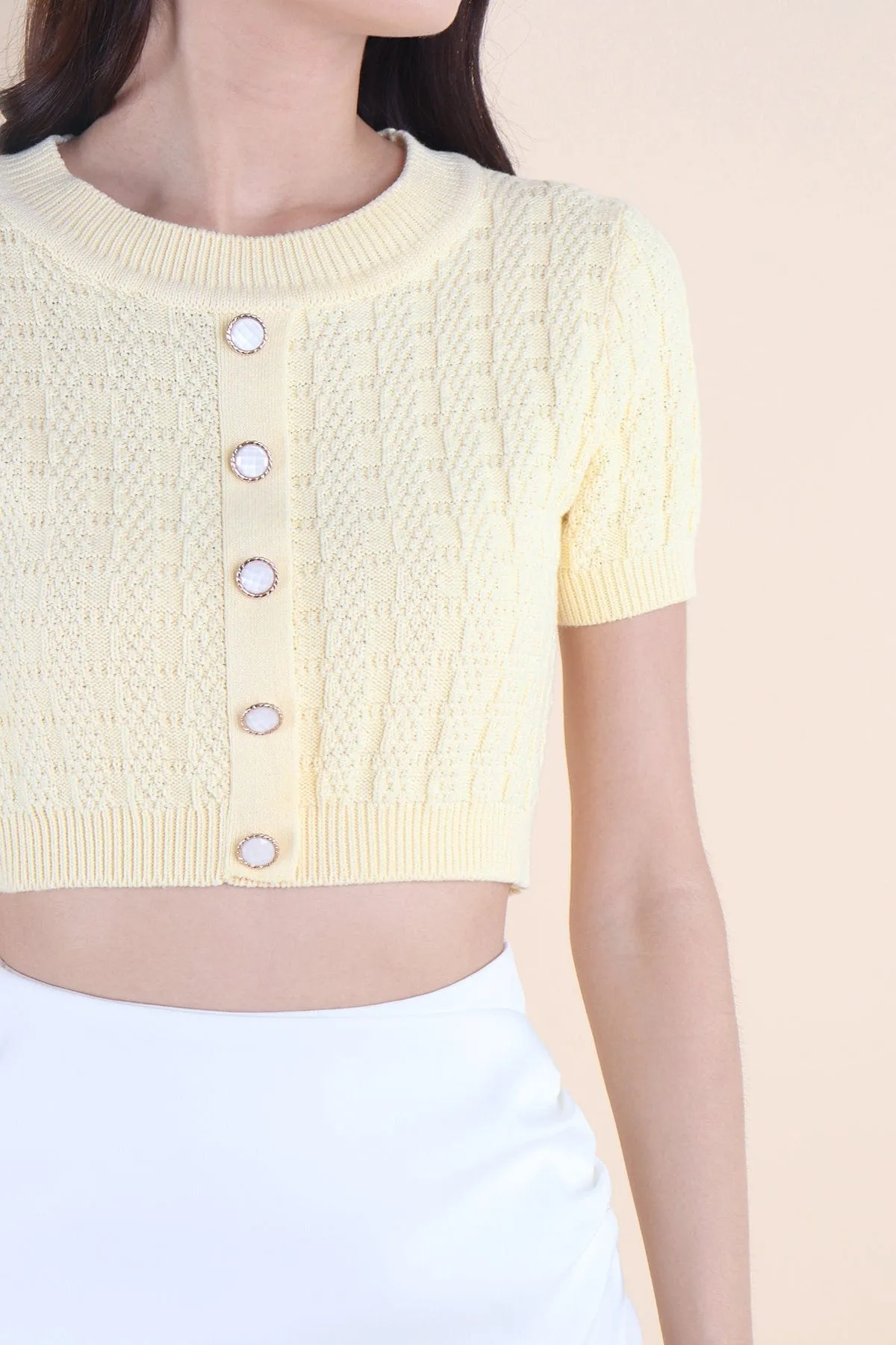 MEA SLEEVED KNIT TOP IN DAFFODIL