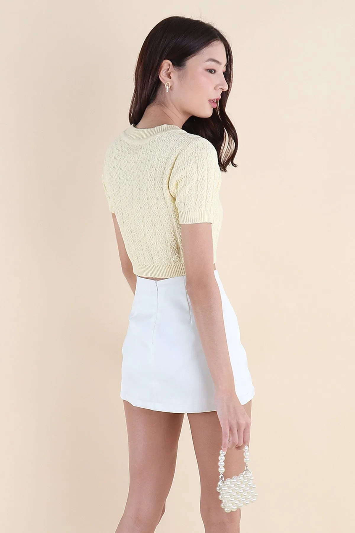 MEA SLEEVED KNIT TOP IN DAFFODIL