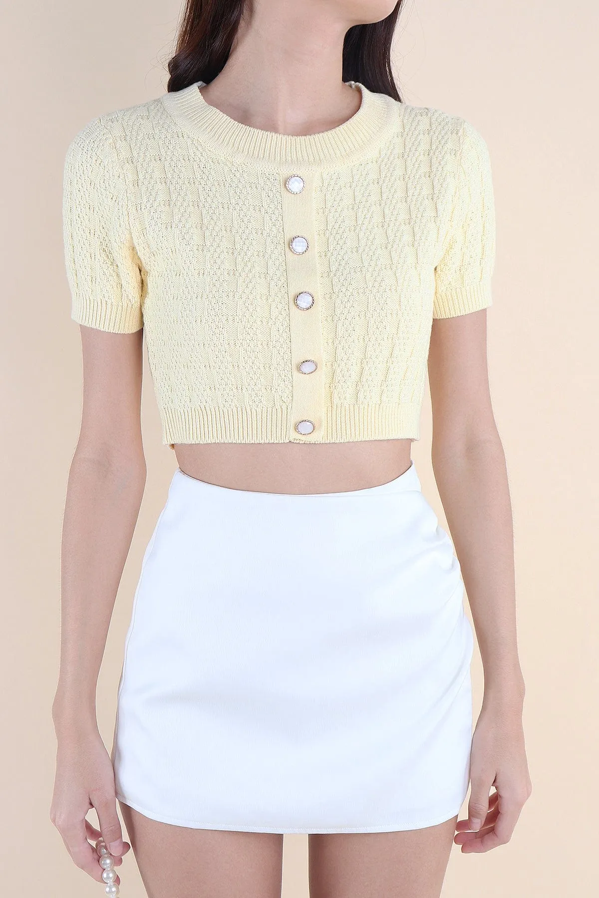 MEA SLEEVED KNIT TOP IN DAFFODIL