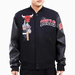 Men's Chicago Bulls Home Town Wool Varsity Satin Jacket