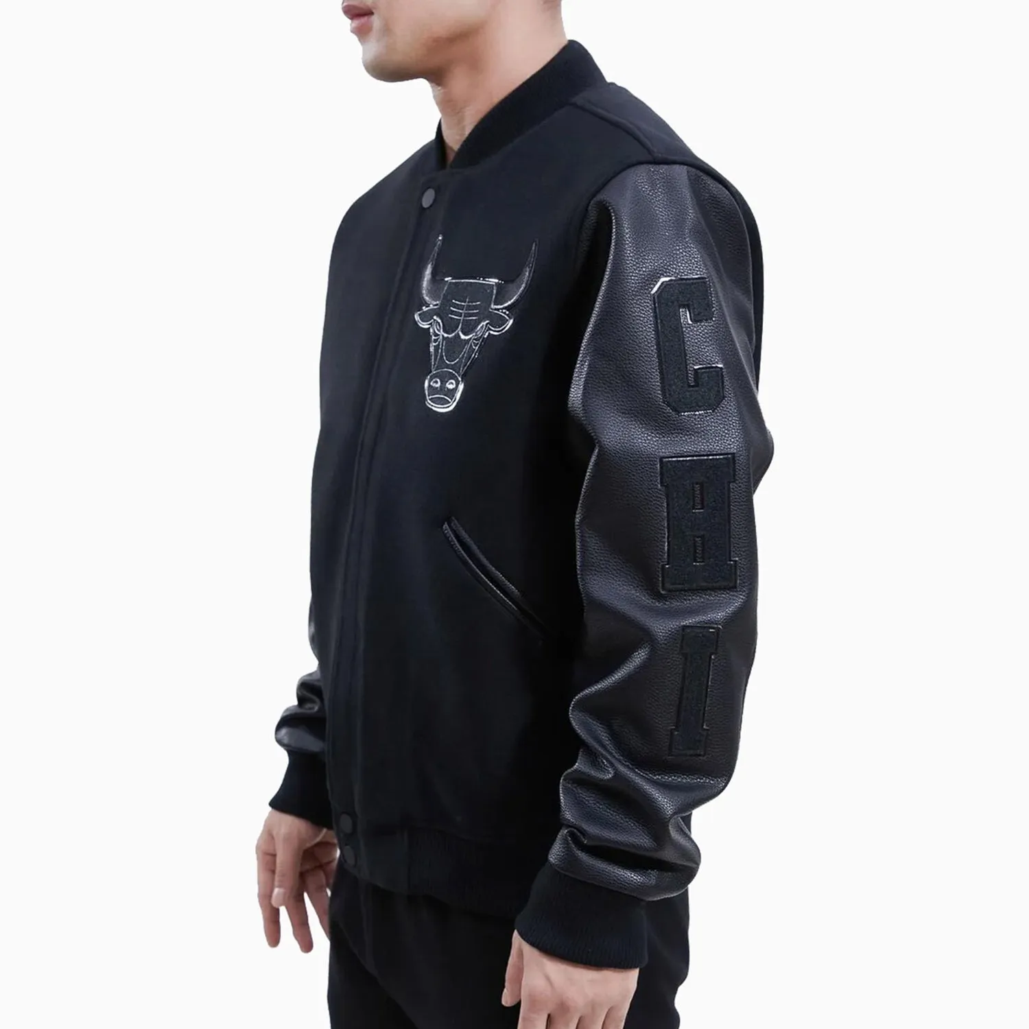 Men's Chicago Bulls Triple Black Varsity Jacket